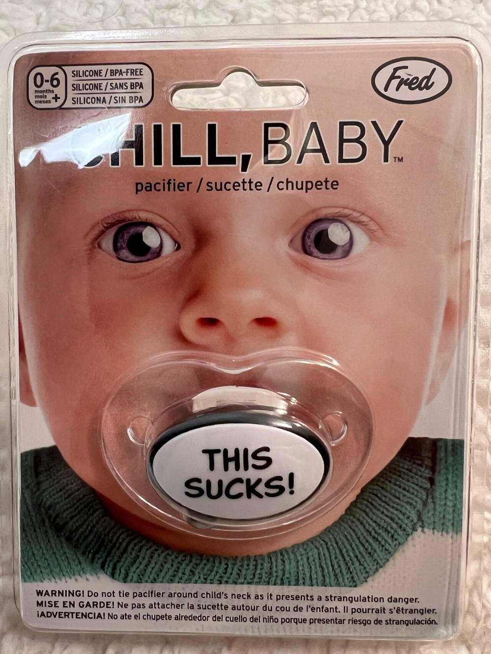 Fred & Friends Chill Baby 'This Sucks!' Pacifier